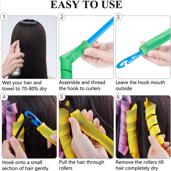 Off Brand Curl Formers 28 Pack 20" Rods with Install Hooks - Picture 3 of 5